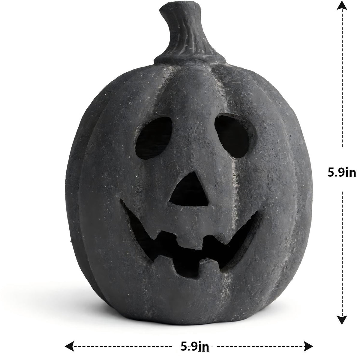 Halloween Decorations Outdoor - Fall Decor - 9.8"H Black Handmade Resin Jack O Lantern Pumpkin - Indoor Outside Gothic Festival House Centerpiece Decoration for Table Garden Living Room Mante