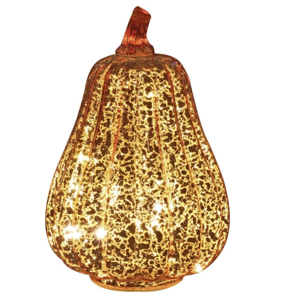 Halloween Fall Pumpkin Lamp,Sparkling Glass Pumpkin Night Lantern,6.6x5.5 inch Light Up Pumpkin Decor,A