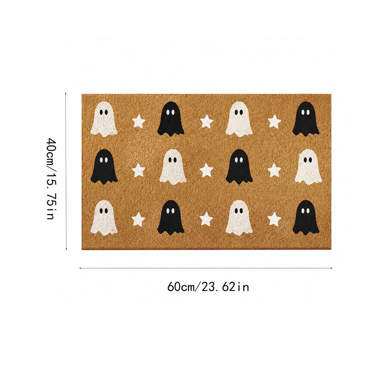 Fllostpr Halloween Pumpkin & Crow Welcome Doormat for Front Door, Non-Slip Vintage Brown Coir Floor Mat for Outdoor Porch Entryway Decor,16x24 Inch