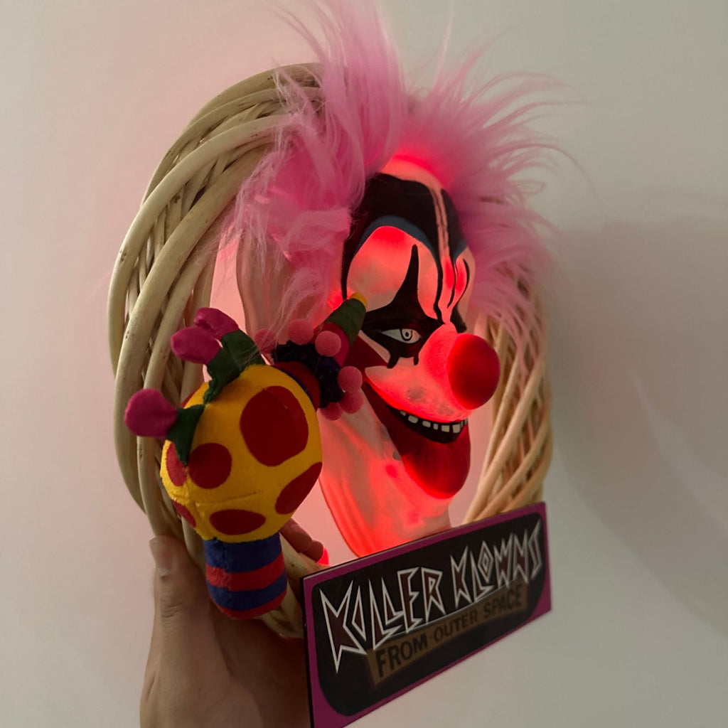 Halloween Clown Wreaths Decorative Door Halloween Wreath Hanging Pende Party Decoration Props 3D Glowing Wreath