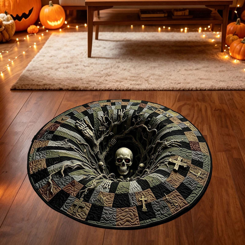 Win s Way 3D Illusion Round Halloween Rug Optical Illusion Doormat Non- Washable Entryway Decor Spooky Fall Front Door Mat for Party Decoration Available in 15.8/23.6/31.5 Inch