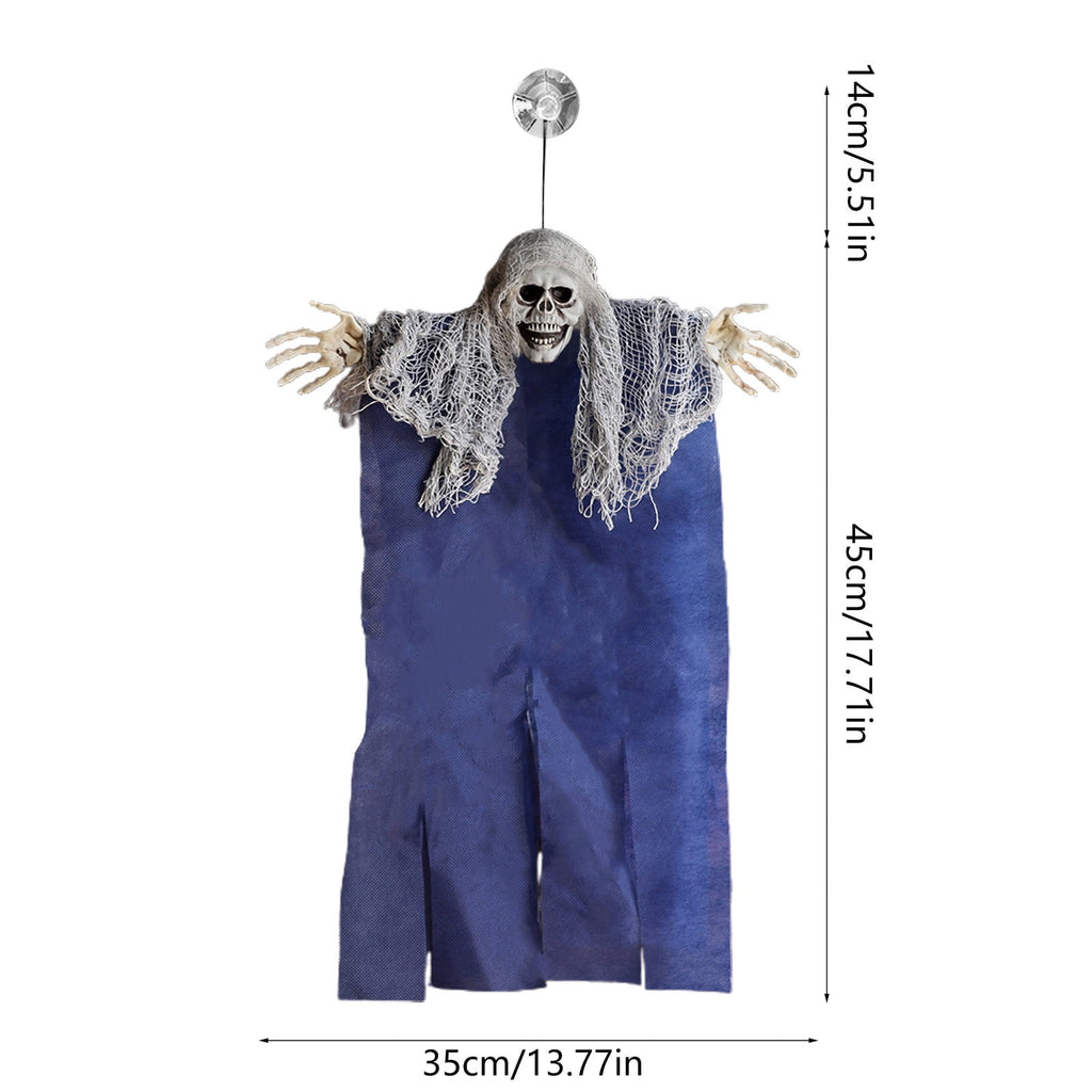 Wadada Halloween Hanging Grim Reapers, Halloween Skeleton Flying Ghosts for Halloween Outdoor Decoration, Haunted Haunted House Prop, Halloween Party Supplies Decor (17x13 Inch, With Suction Cups)