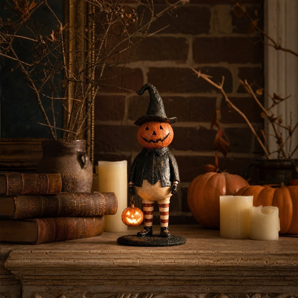 LED Lighted Blow Mold Holiday Figurine Vintage Style Glowing Character Ornament for Halloween Indoor Winter Home Decoration, 12 Inch