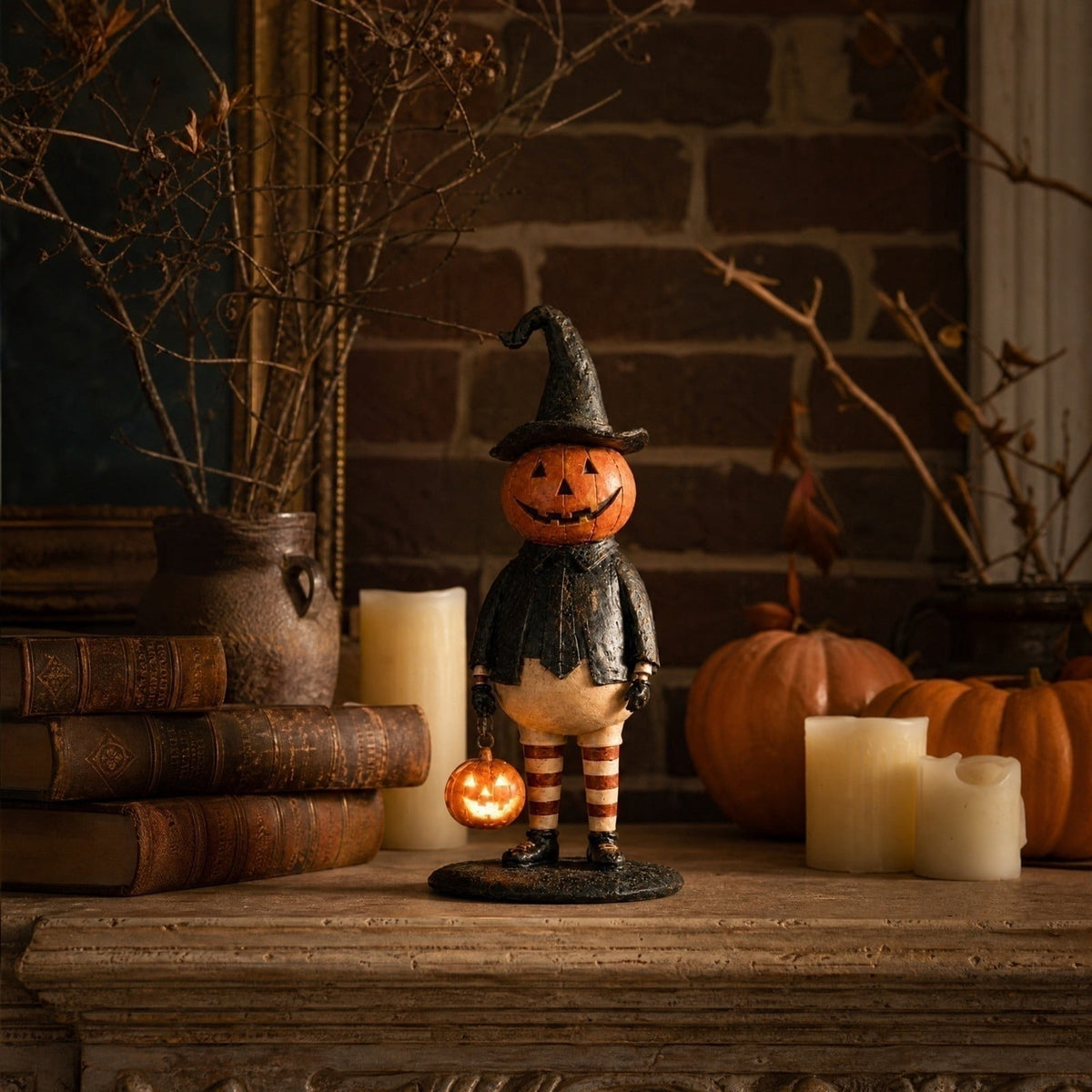 LED Lighted Blow Mold Holiday Figurine Vintage Style Glowing Character Ornament for Halloween Indoor Winter Home Decoration, 12 Inch
