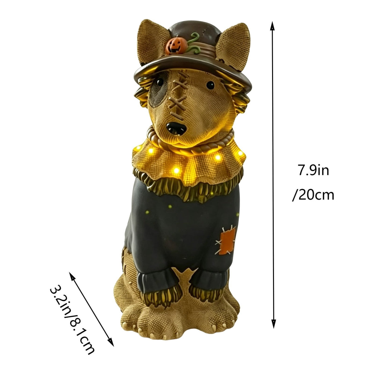 2026 New Halloween Light‑Up French Bulldog Figurine, Shark Outfit Dog Statue with Glowing Pumpkin, Waterproof Resin Table Holiday Decorations, Cute Spooky Halloween Decorations for Porch Yard Home