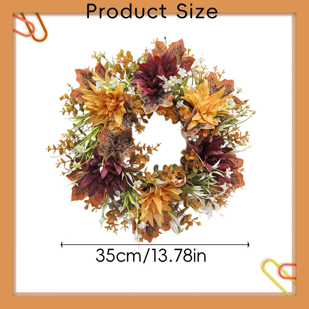 Under $15! Wreaths for front Door Kingtowag Artificial Floral Wreath, Simulation Plant Pastoral Style Door Hanging Decoration Poppy Fruit, Greenery Wreath for Porch, Window, Home, Farmhouse