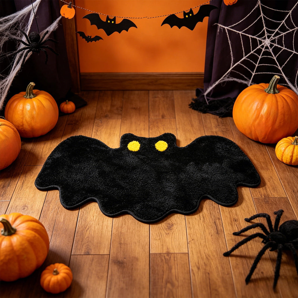 Halloween Decor White Ghost Rug 24x16 inches, Handmade Tufted Fluffy Aesthetic Area Rugs, Cute Soft Cool Non Slip Floor Carpet Bath mat, Living Room, Bathroom, playroom, Kitchen