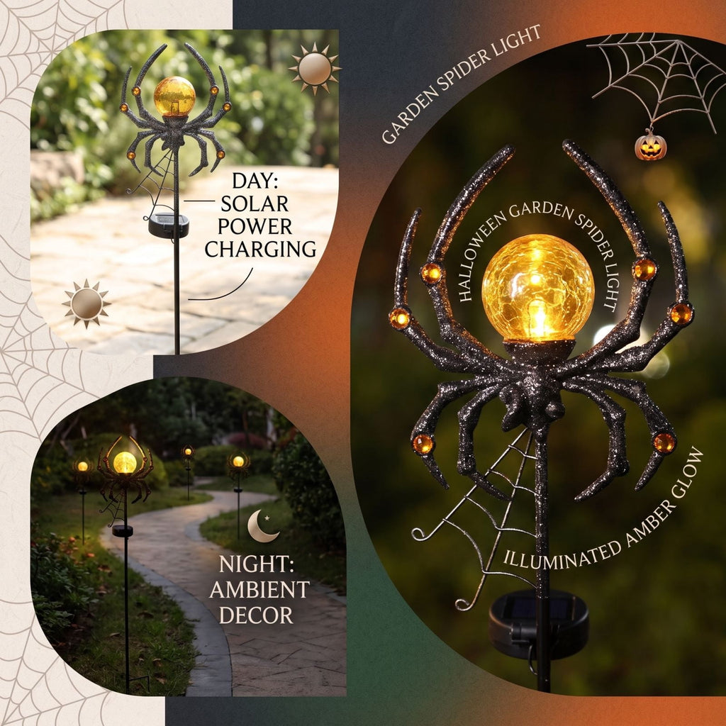 Halloween Solar Garden Stake Light,Metal Hanging Pumpkin Lantern Waterproof for Yard Lawn Proch