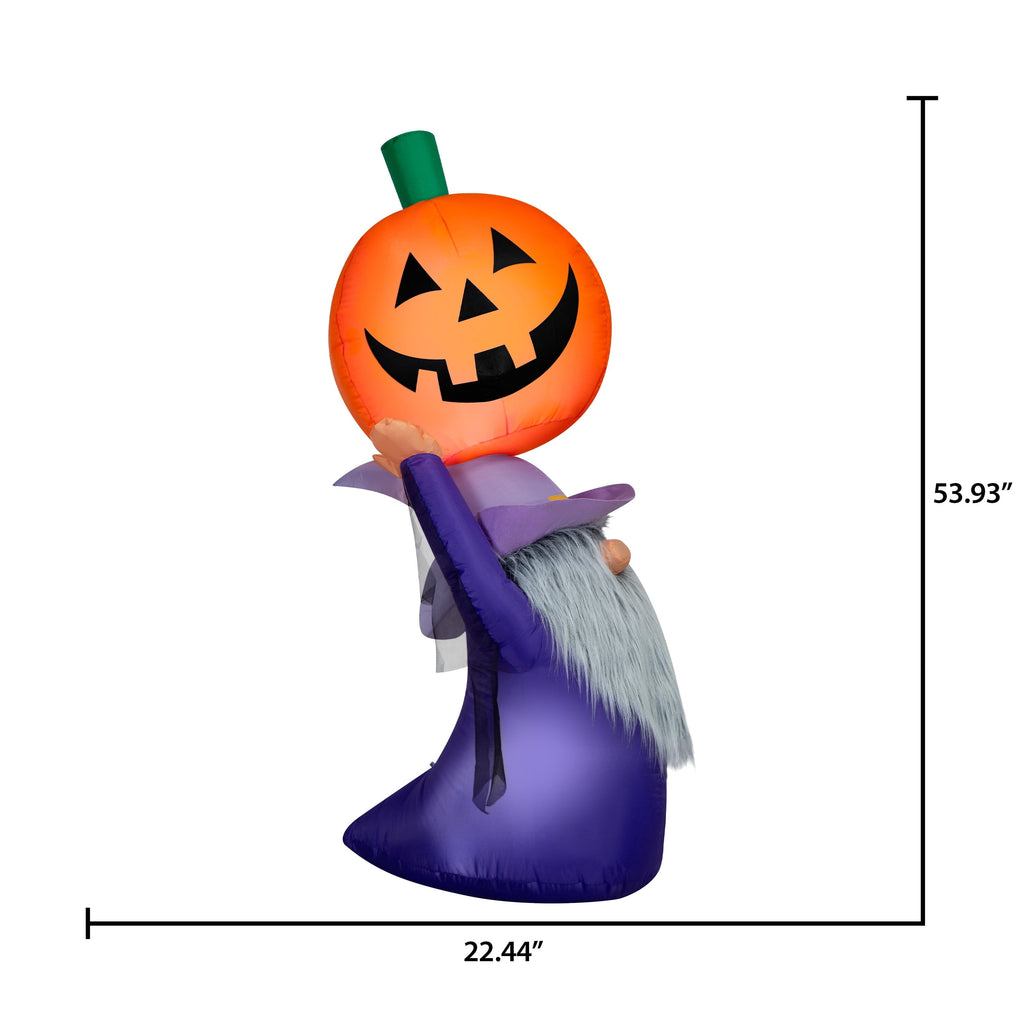 Gnome with Jack-o'-Lantern Airblown Yard Inflatable, Multicolor, 4.5', Halloween by Way To Celebrate