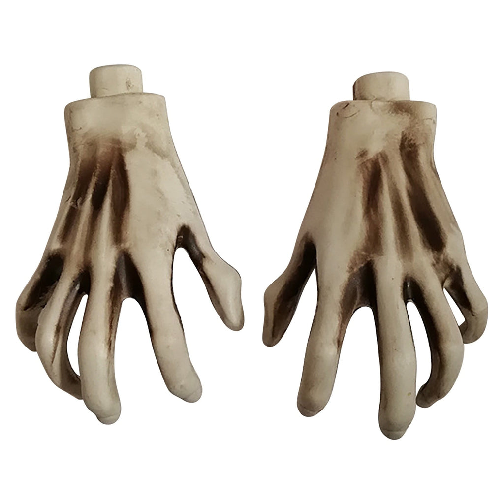CoreLiving Life-Size Skeleton Hands, Halloween Decorative Props for Tabletop & Mantel, Spooky Gothic Home Decor, Realistic Plastic Party Accents, Set of 1