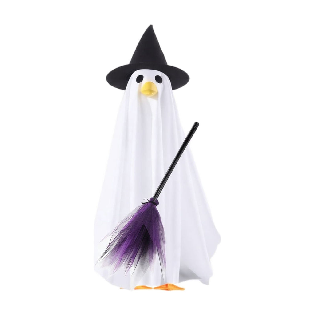 Halloween Garden Porch Decor, Porch Goose Outfits Halloween, 23 Inch Porch Goose Outfits, Witch Dress and Hat Set, Fits 23X11X26 Inch Standing Plush Goose for Front Porch Lawn