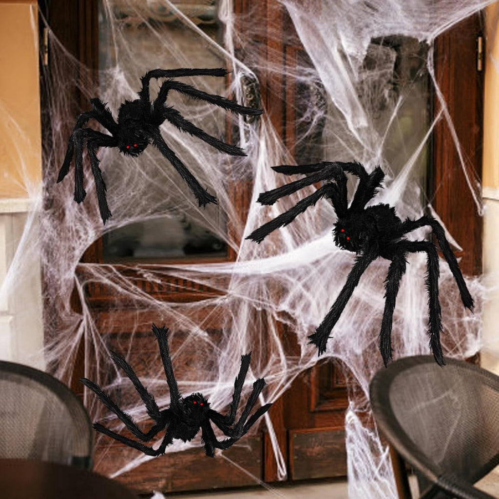 Ayieyill 79 In Giant Spider Halloween Decorations Outdoor, Scary Large Spider for Halloween Yard Decorations, Haunted House Props, 1pc