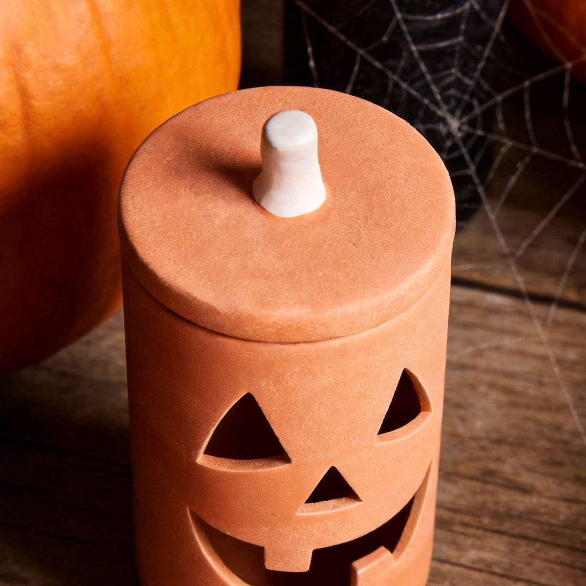 Ceramic Jack-o'-Lantern Jar, Orange, 8", Halloween by Way To Celebrate