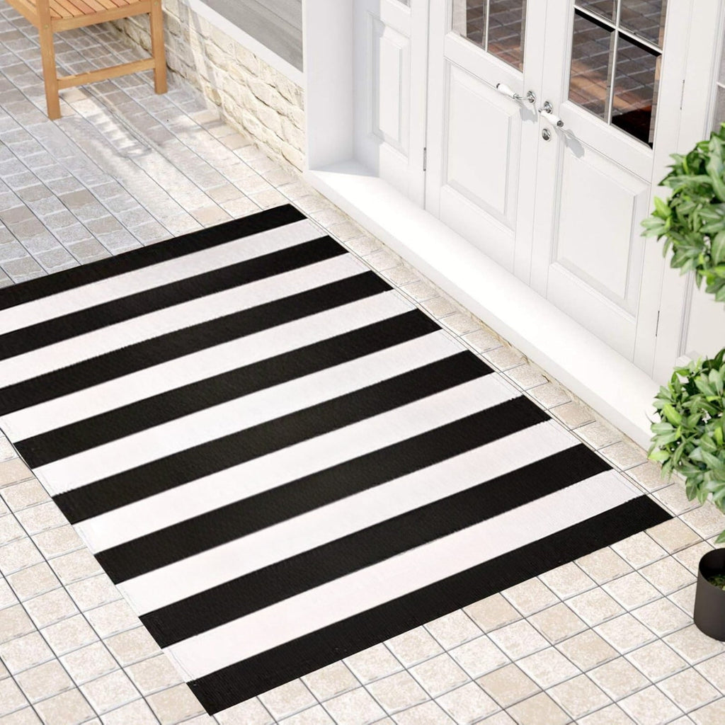 WLAGOOD Home on Clearance!Fall Outdoor Rug Halloween Rug Thanksgiving Decor Rug New Stripe Outdoor Rug Layered Doormats For Front Door Porch Farmhouses Entryway Patio Dark Color Rug