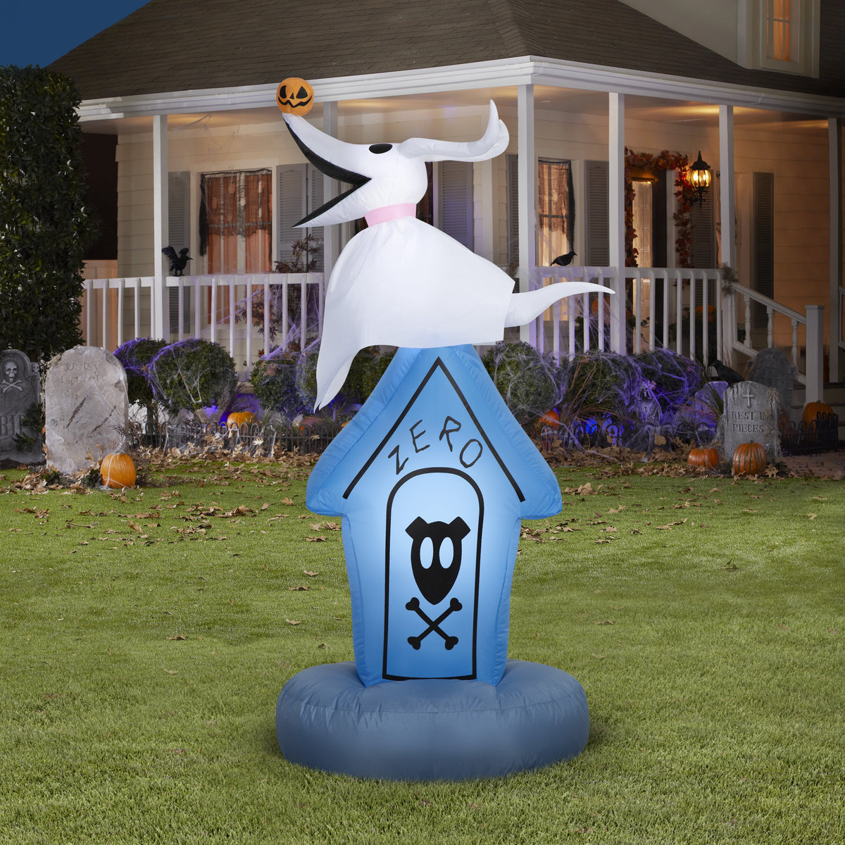 Halloween Yard Inflatables Zero on Doghouse Tombstone 27.95 in x 21.25 in x 59.84 in 3.04 lb