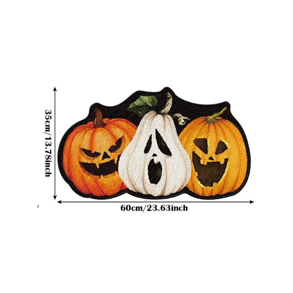 BingTong Cartoon Ghost Themed Fall Welcome Mat,Variety Spooky Adorable Ghost Shape Entryway Rug,Weather Resistant Low Profile Door Mat for Home Apartment Cafe Halloween Decoration Ghost F