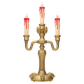 Light-Up Skull Candelabra Decoration, Gold, 13.8", Halloween by Way To Celebrate