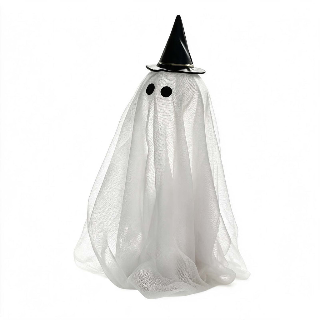 Lighted Halloween Ghost Candy Bowl, Cute LED Ghost Holding Pumpkin Candy Bucket for Trick or Treat, Outdoor Halloween Decorations for Front Porch, Indoor Yard Patio Halloween Decor