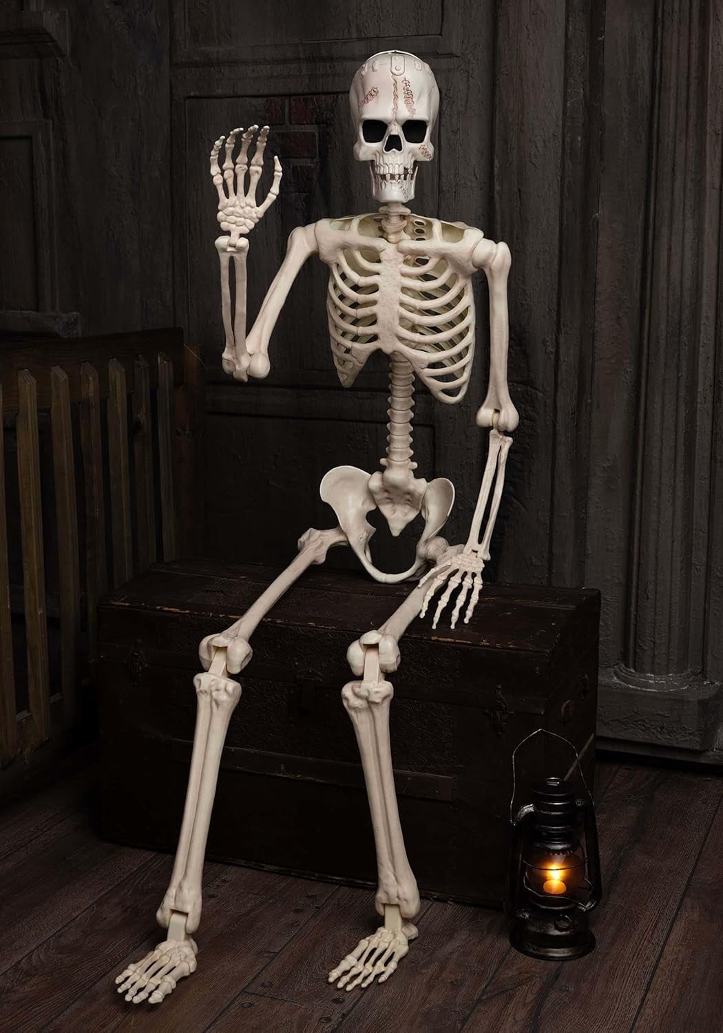 Foraging dimple 35.4" Poseable Frankenstein Halloween Skeleton Decoration | Skeleton Decorations | Monster Decor Standard