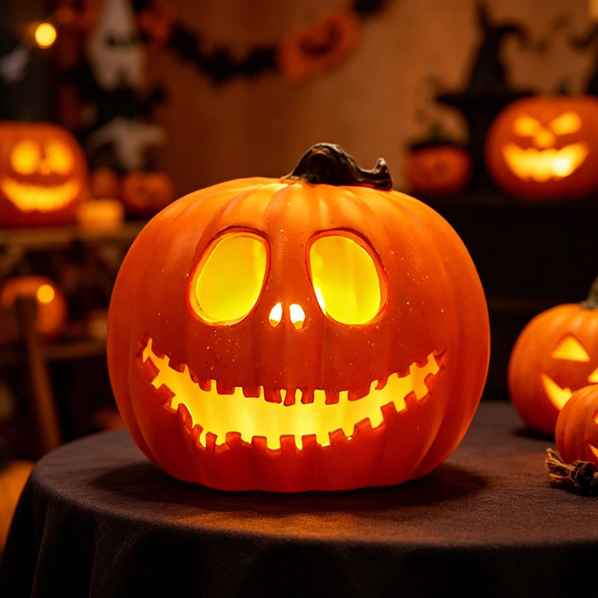 Large LED Lighted Halloween Pumpkin, Weather-Resistant Blow Mold Jack O Lantern Decoration for Outdoor Yard, Porch, Storefront, and Commercial Holiday Displays