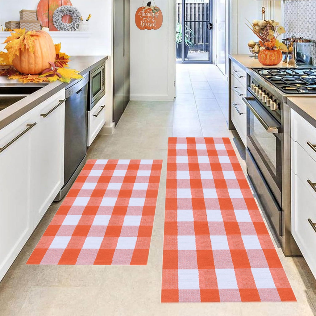 Muecwrye 2 Pcs Fall Doormats, Halloween Doormat, Cute Welcome Mats for Outside, Bathroom Front Door Mat, Washable Fall Rugs for Front Porch Entrance, Farmhouse Indoor Outdoor decor