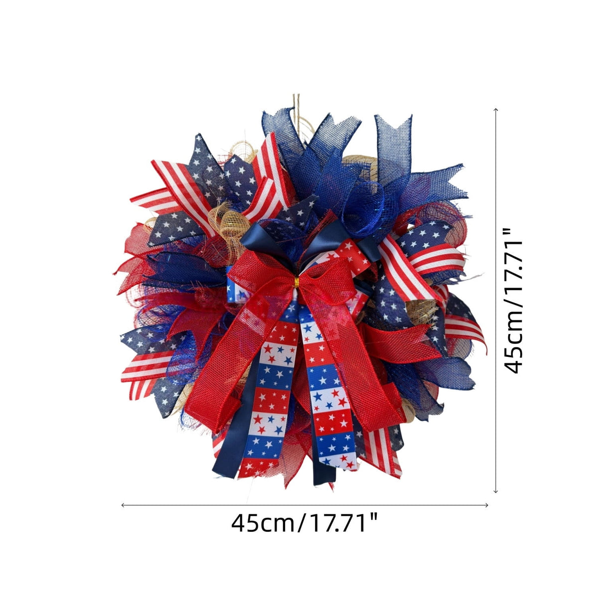 Nkmbld 4th of July Wreaths for Front Door, Independence Day Wreath Red White Blue Flower Wreath for Independence Day Memorial Day Flag Day Decor