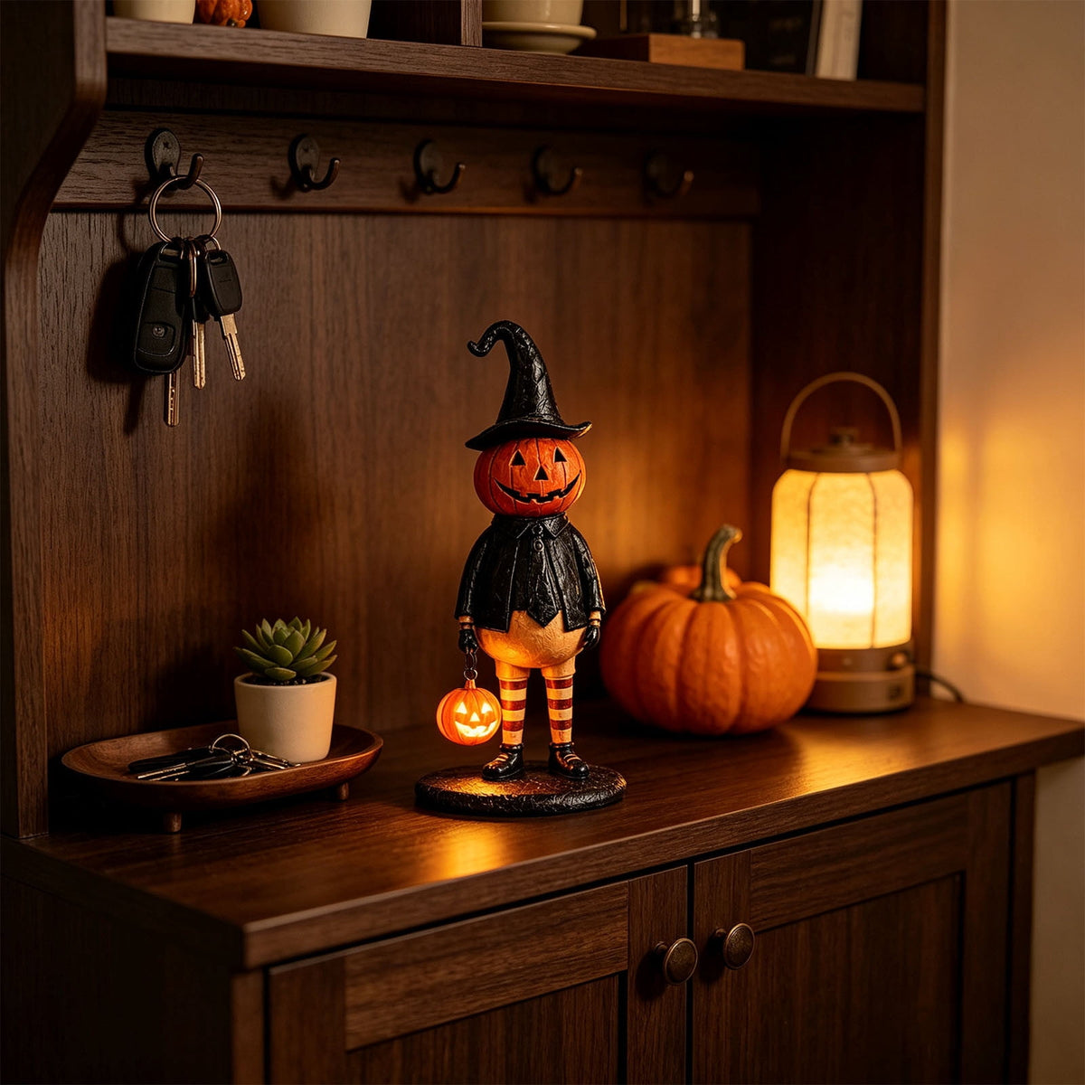 Lighted Halloween Ghost Candy Bowl, Cute LED Ghost Holding Pumpkin Candy Bucket for Trick or Treat, Outdoor Halloween Decorations for Front Porch, Indoor Yard Patio Halloween Decor