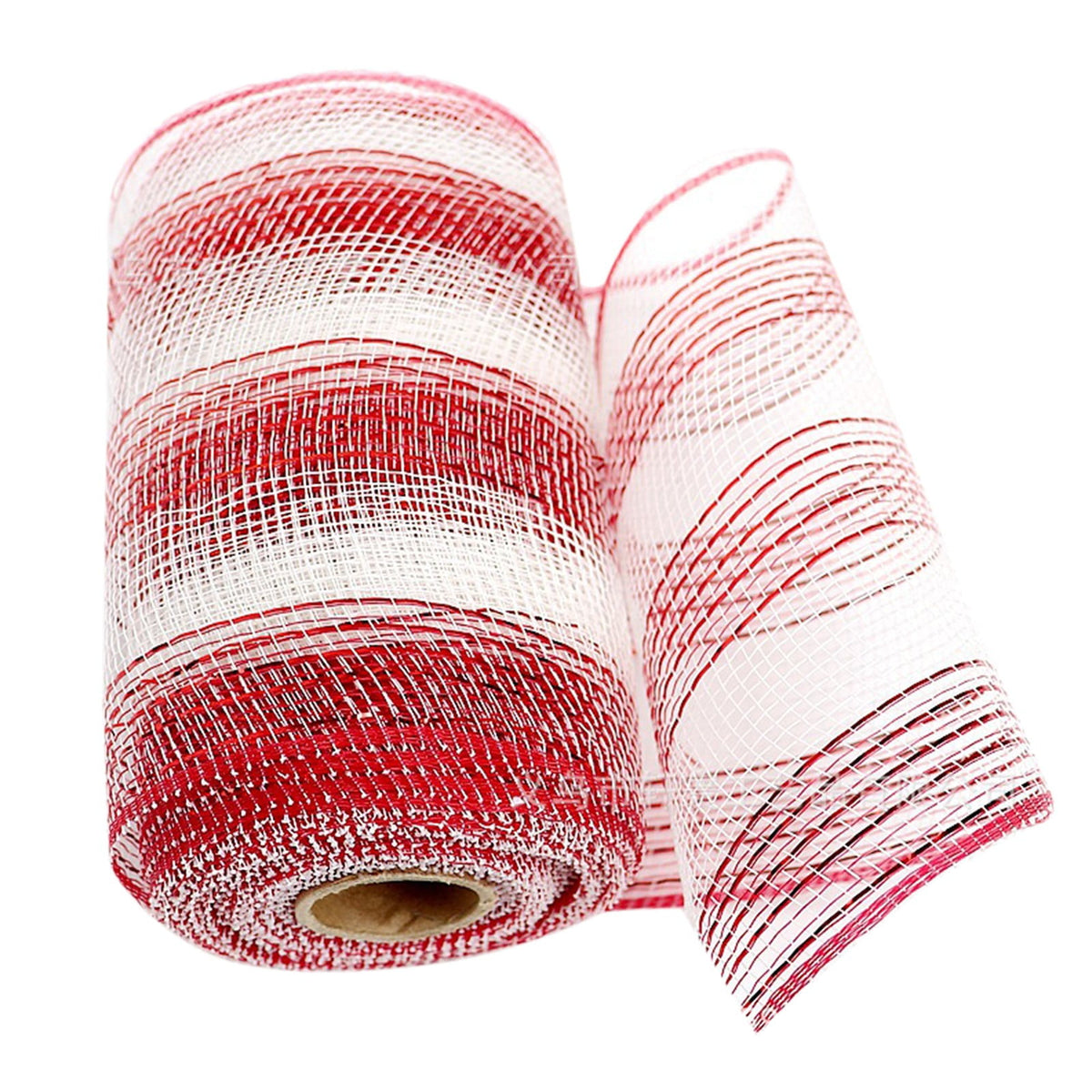 15cm x 10 Yard Poly Decorating Mesh Ribbon with Metallic Foil Each Roll for Wreaths, Swags Bows Wrapping and Decorating Projects-1 Roll