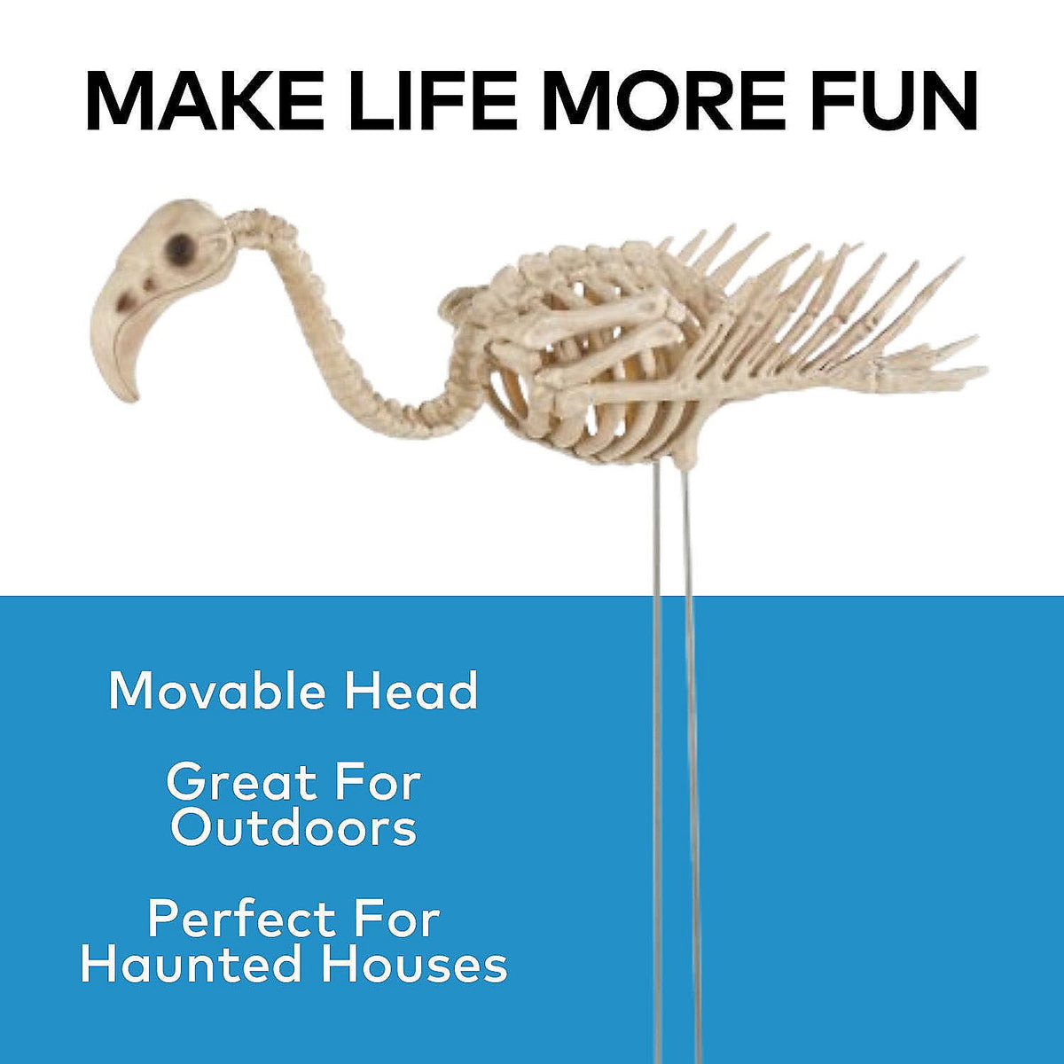 Halloween Express 27" Flamingo Skeleton Halloween Decoration