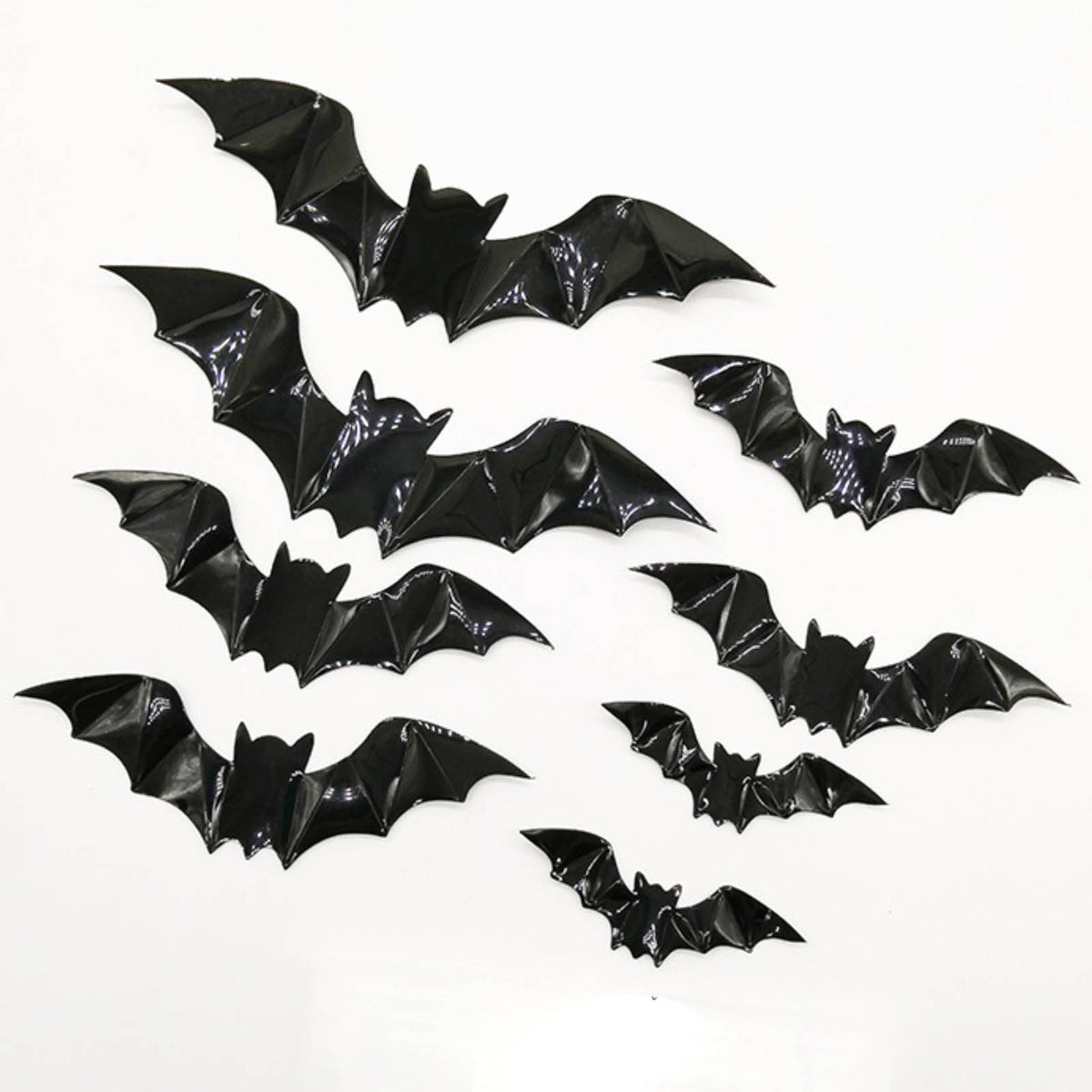 Moocorvic 16PC Halloween 3D Bats Decoration For Home Decor DIY Wall Decal Bathroom Indoor Hallowmas Party Supplies ,4 Different Sizes Realistic PVC Scary Black Sticker