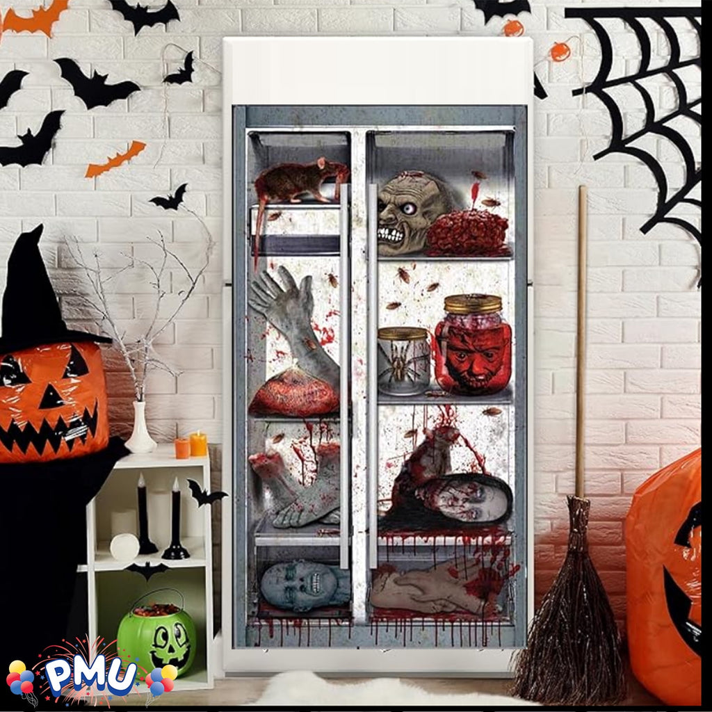 PMU Halloween Bathroom Door Cover, Halloween Decor, Door Decor