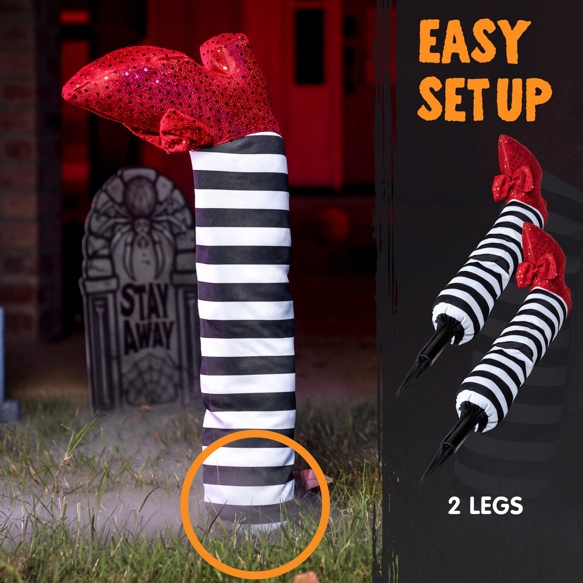 Joyfy 3 Pack 3D Halloween Skull Head Pathway Lights Decorations Outdoor, Battery Operated Spooky Skeleton Decor with 3 Stakes for Home Front Porch Yard Decor