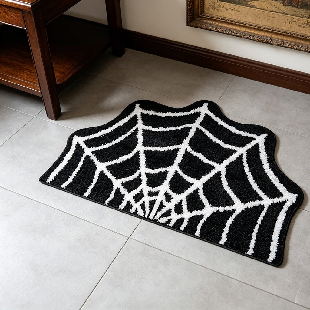 Halloween Decor White Ghost Rug 24x16 inches, Handmade Tufted Fluffy Aesthetic Area Rugs, Cute Soft Cool Non Slip Floor Carpet Bath mat, Living Room, Bathroom, playroom, Kitchen