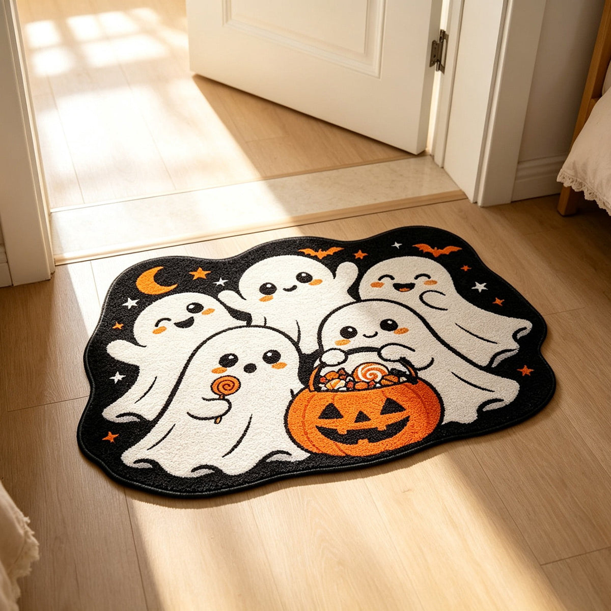 Halloween Kitchen Mat Halloween Printed Carpet Non-slip Entry Door Entry Mat Absorbent Bathroom Kitchen Entryway Mat 40*60cm