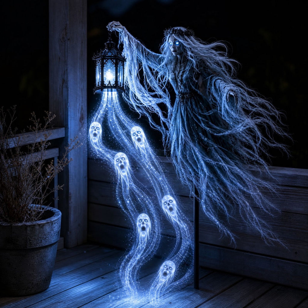 Halloween Solar Garden Stake Light,Metal Hanging Pumpkin Lantern Waterproof for Yard Lawn Proch