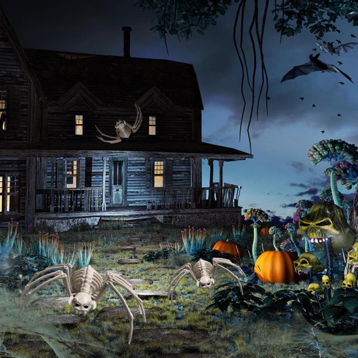 Uanit Halloween Spider Decoration Halloween Decoration Skeleton for Halloween Indoor Outdoor Decoration Plastic Decor Creepy Skeletons for Home Halloween Party House