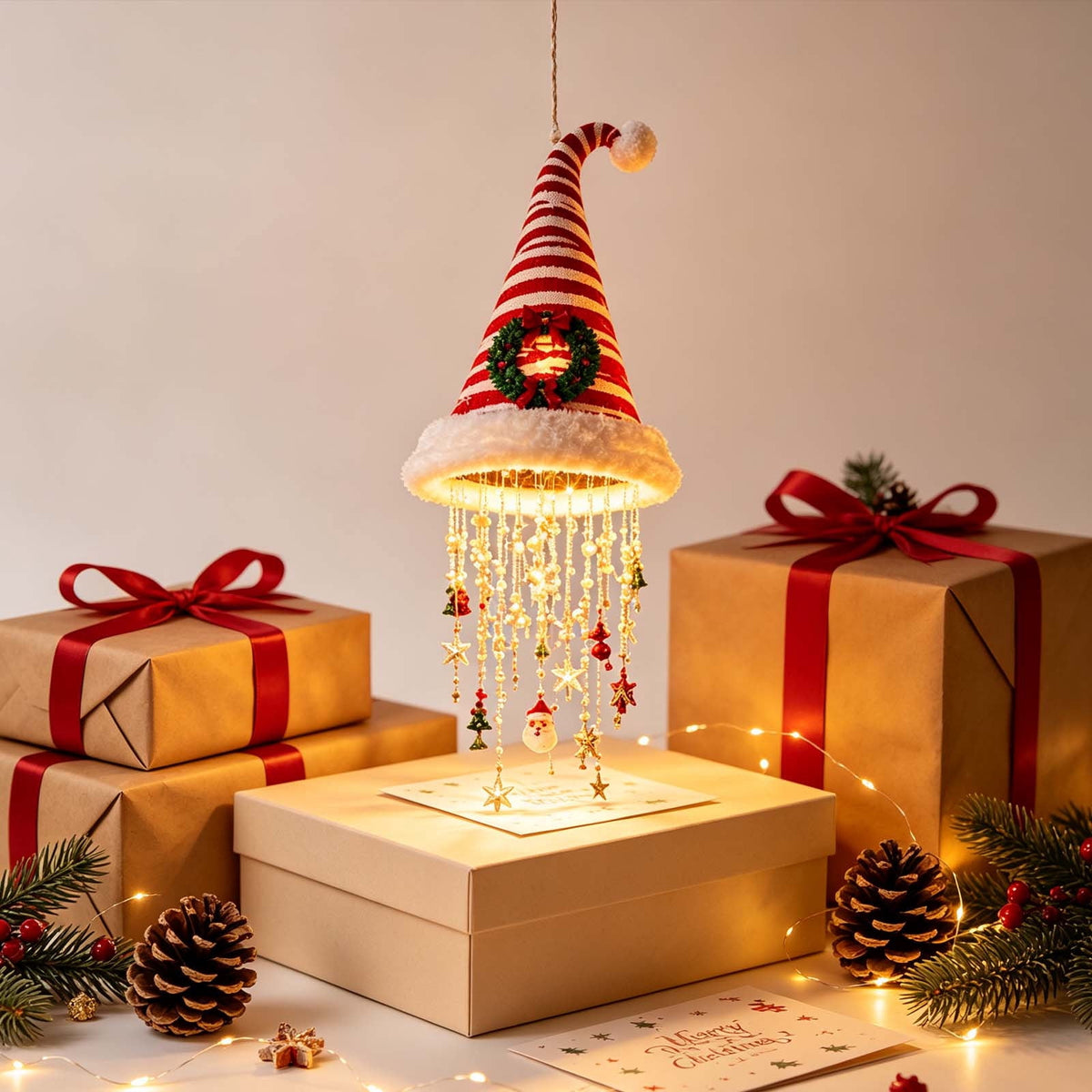 Stijggn Witch Hat Lights Halloween Glowing Lights, Waterproof Hanging Witch Hat Decorations, Warm Light Festival Ornaments for Indoor Outdoor Yard Garden Party Halloween Decor
