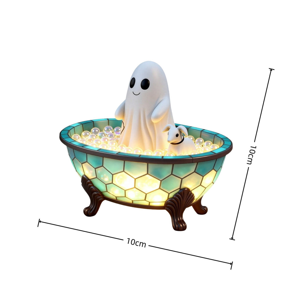 Gifts Under $20 Ghost Campfire Night Light, Flickering Flame Nightlight, Halloween 3D Cute Spooky Marshmallow Ghost Decoration for Bedroom, Spooky Season Home Halloween Decor for Ki*ds Adults