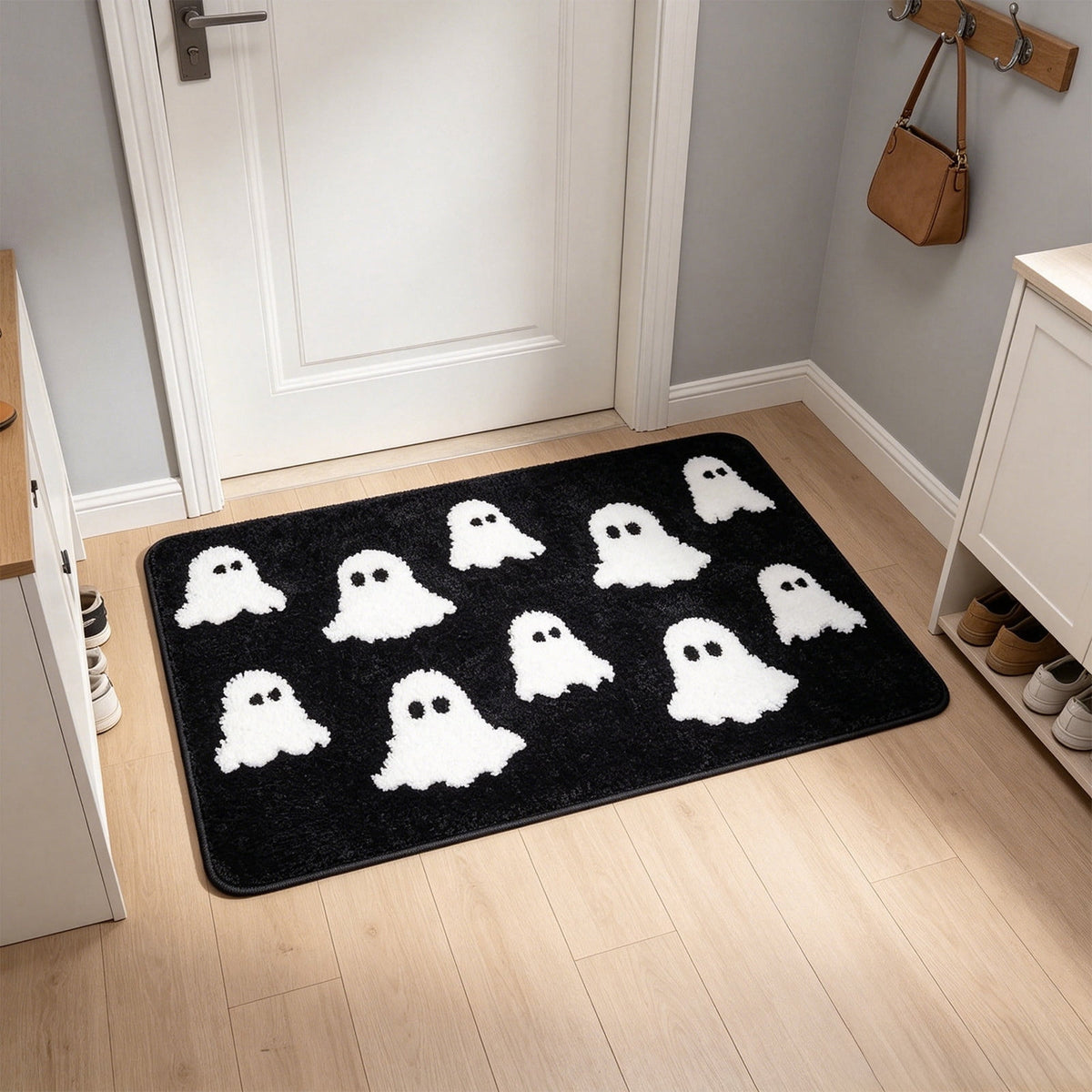 Halloween Pumpkin Doormat, Soft Non-Slip Indoor Outdoor Welcome Rug for Entryway Porch and Front Door
