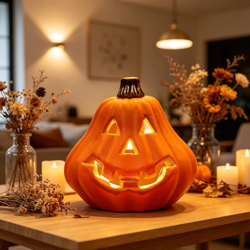 Large LED Lighted Halloween Pumpkin, Weather-Resistant Blow Mold Jack O Lantern Decoration for Outdoor Yard, Porch, Storefront, and Commercial Holiday Displays