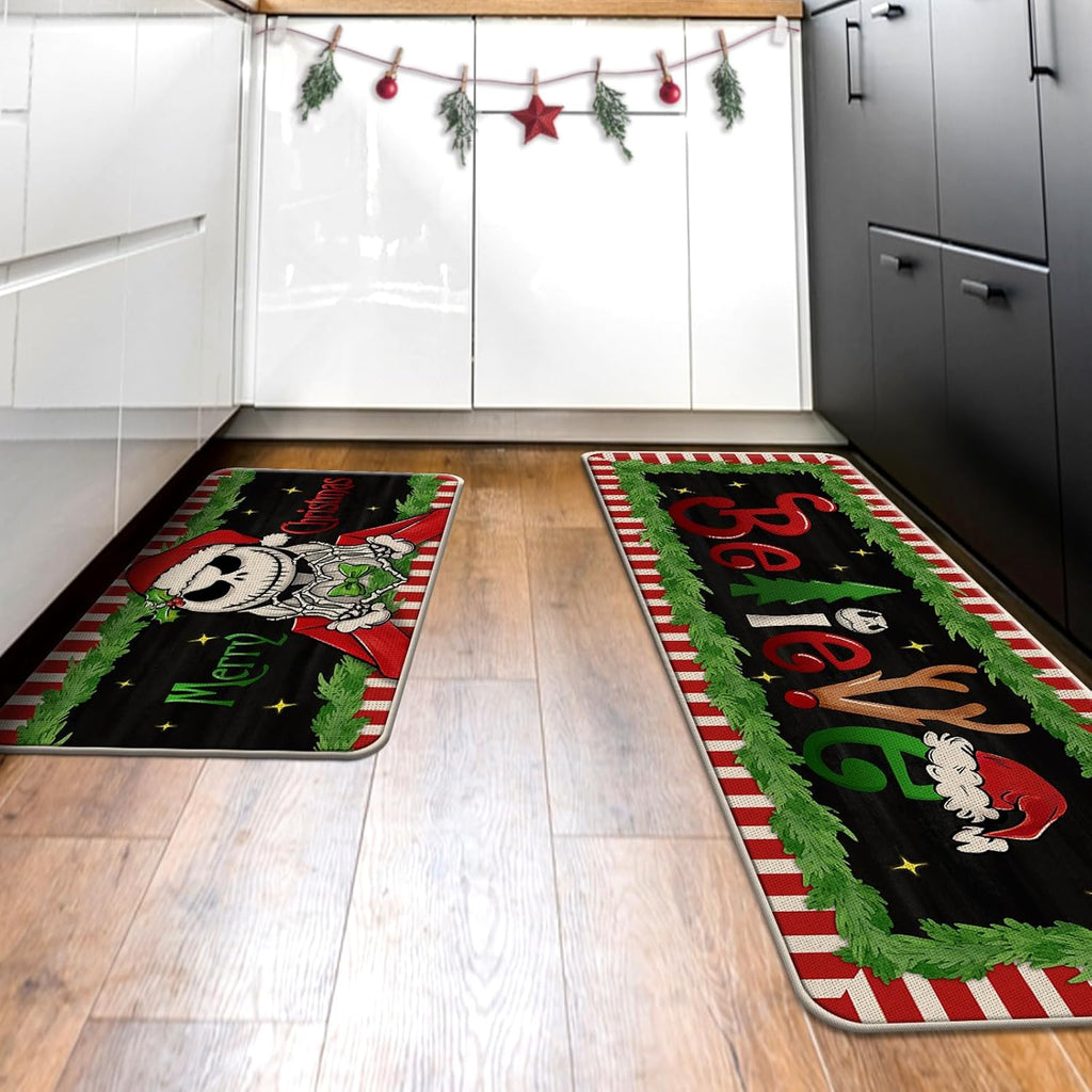 Jack Skeleton Door Mat 30x17 inch, Nightmare Christmas Welcome Doormat, Nightmare Christmas Gfits, Nightmare Christmas Decor