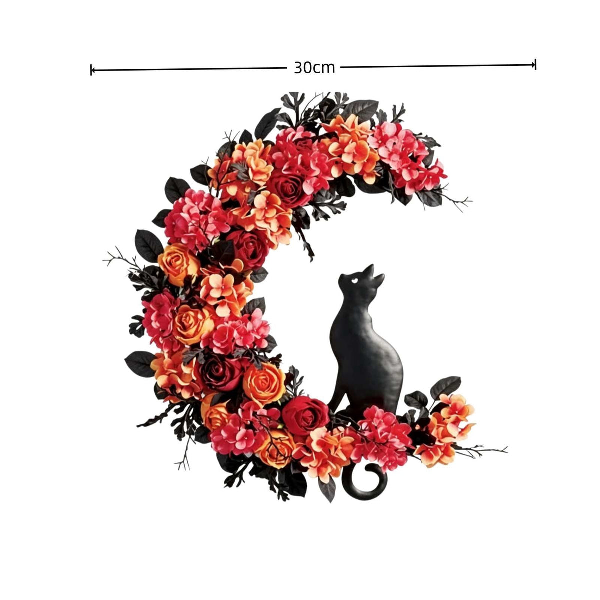 Hotyverty Halloween Wreath for Front Door, 13.77 Inch, Skull With Black Bow Wreath Halloween Decorations For Covered Outdoor Door & Farmhouse Gothic Home Ornament