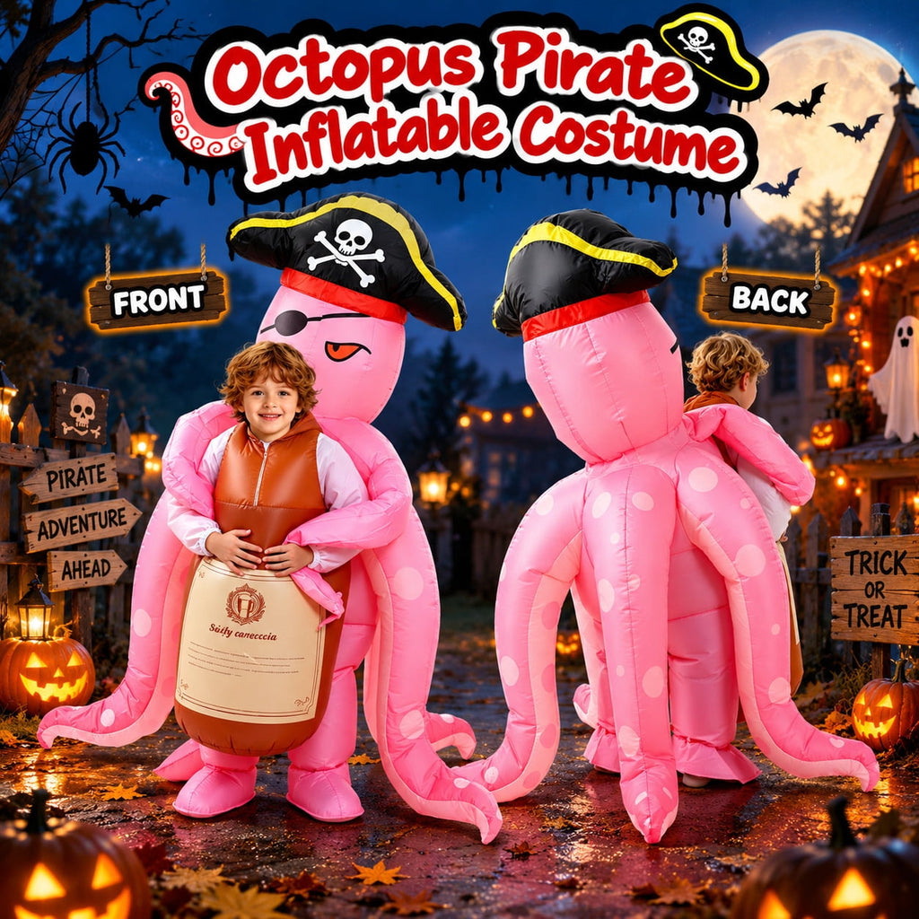 WonderStone Axolotls Inflatable Costume with LED Lights, Halloween Ride-on Costume, Blow-Up Dragon Onesie for Cosplay Party, Suitable for Kids Ages 7-12