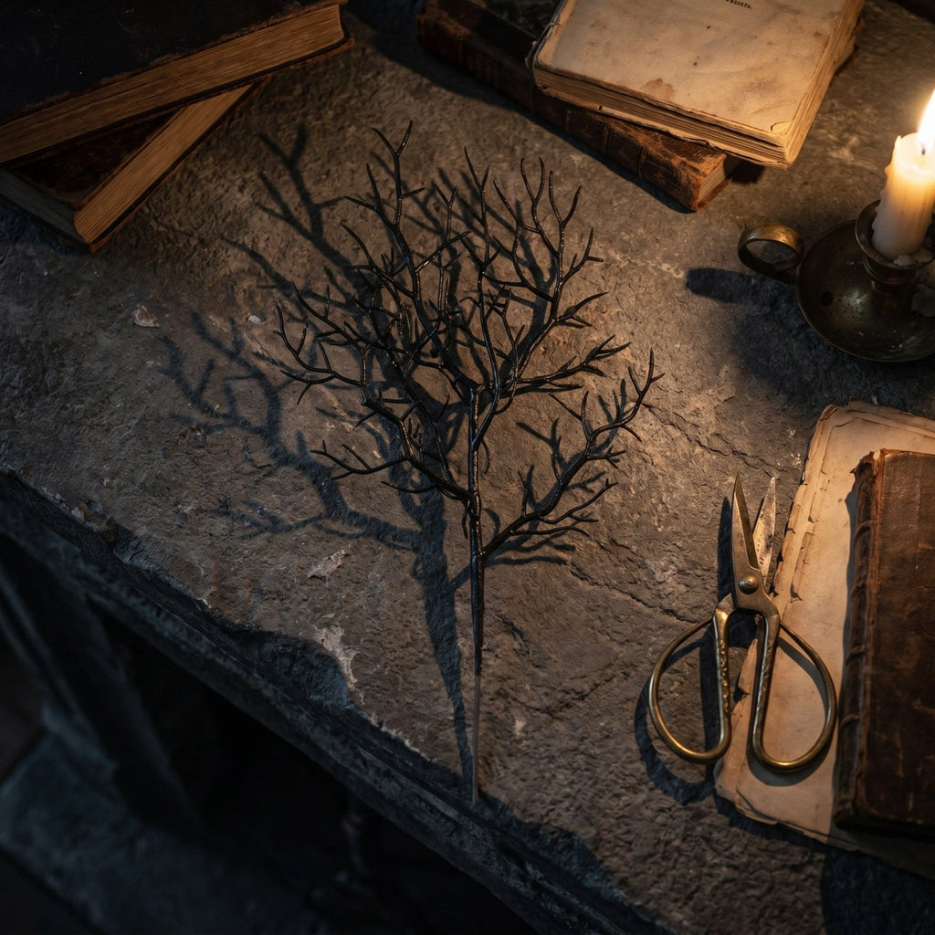Halloween Artificial Branches, 10Pcs Black Bare Twigs Vase Fillers for Spooky Home Decor, Plastic Decorative Stems for Mantel Table Centerpiece, Creepy Indoor Outdoor Halloween Accents