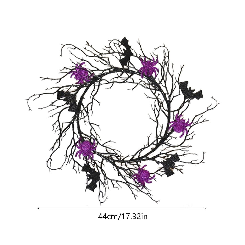 sruoe Halloween Decorations, Indoor Outdoor Halloween Decor, Artificial Wreaths, Halloween Decorations for Outside, Front Door Wreaths, Wreath for Indoor Outdoo Home Party Wreath with Light