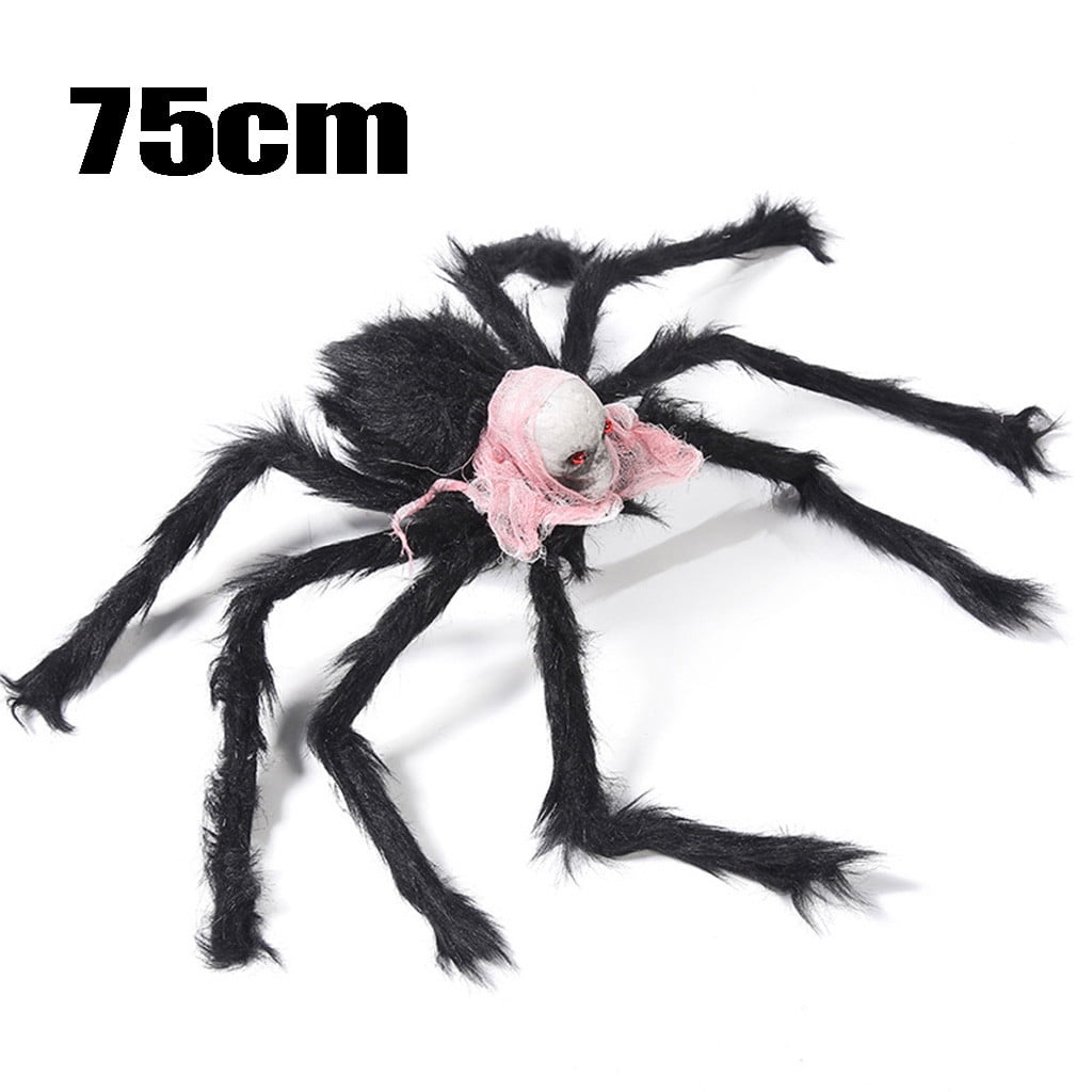Halloween Decorations Clearance! 30" Super Scary Spider with Skeleton Decor, Halloween Props, Haunted House Party Decor for Yard Indoor Outdoor Classroom - Black
