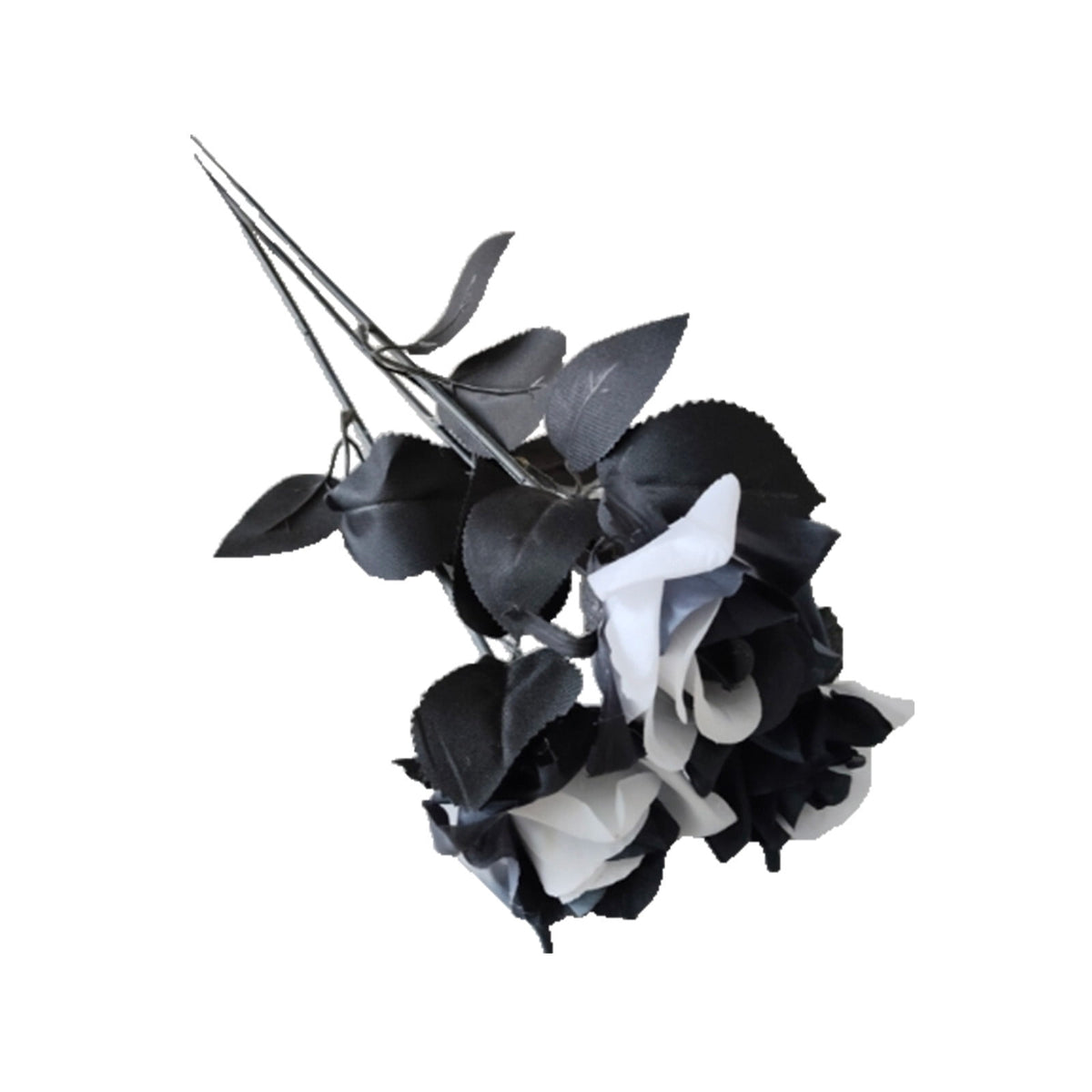 Yika Artificial Flower Black Rose Artificial Silk Flower Artificial Rose Suitable For Halloween Family Wedding Party Decoration