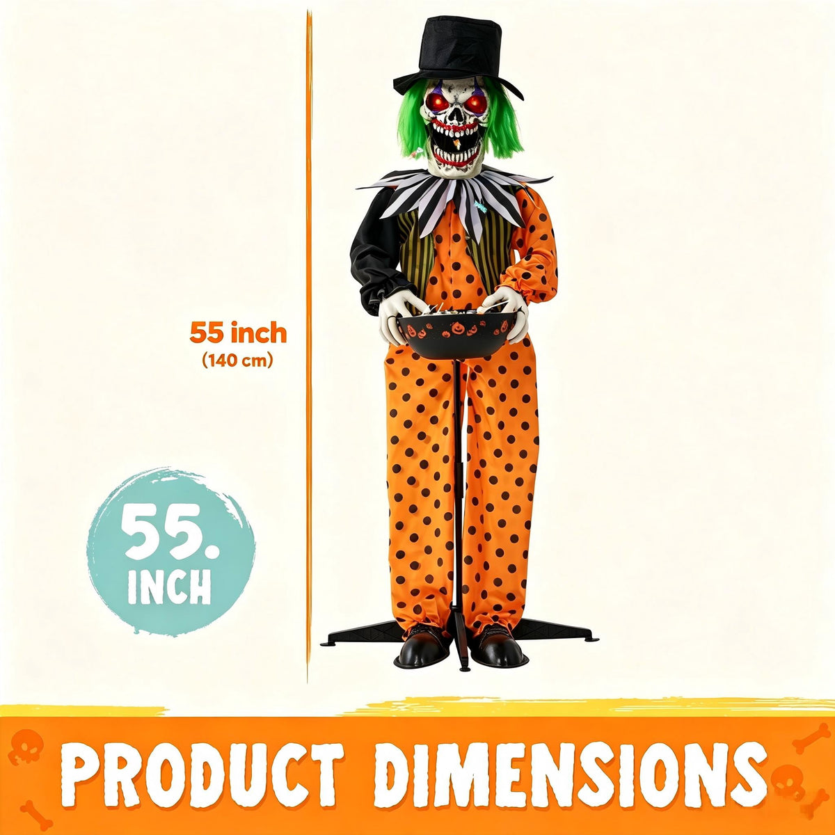 Joyfy Halloween Decorations Outdoor, 72"(6ft) Light Up Animated Scary Decorations Pumpkin Ghost with Sound Activation,Animatronics Pumpkin Decorations for Haunted House Prop Yard Decor