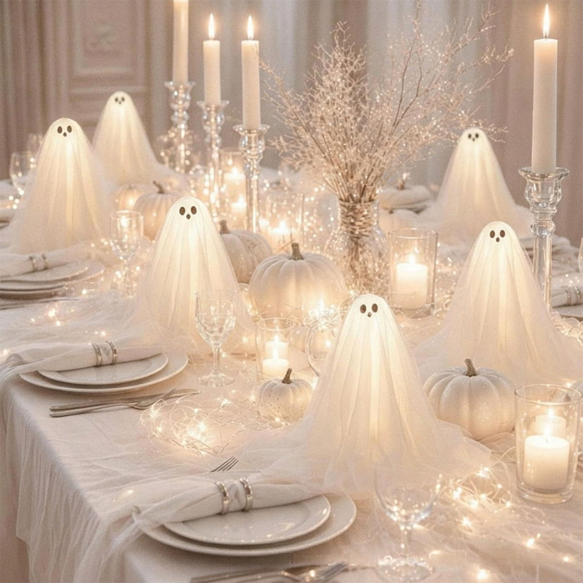 Lighted Halloween Ghost Candy Bowl, Cute LED Ghost Holding Pumpkin Candy Bucket for Trick or Treat, Outdoor Halloween Decorations for Front Porch, Indoor Yard Patio Halloween Decor