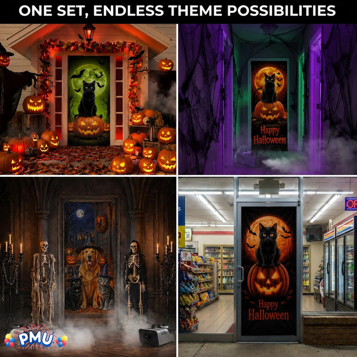 PMU Halloween Bathroom Door Cover, Halloween Decor, Door Decor